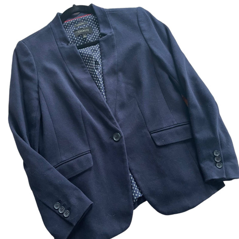 Talbots navy blazer jacket 4 S